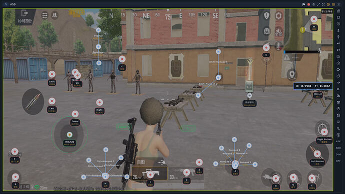 PUBG Mobile key mapping profile shown in LaiCai Screen Mirroring