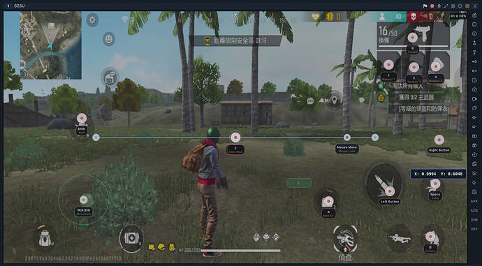 Free Fire key mapping profile shown in LaiCai Screen Mirroring