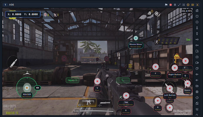 Call of Duty Mobile key mapping profile shown in LaiCai Screen Mirroring