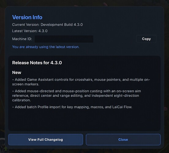 Find and copy the Machine ID in Version Info